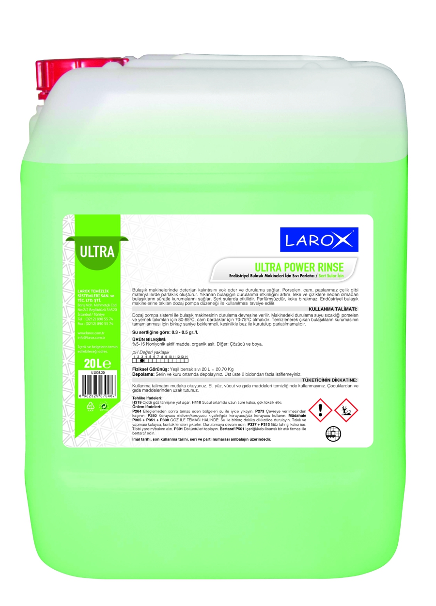 ULTRA POWER RINSE - Bulaşık Makinesi Parlatıcısı Sert Sular İçin